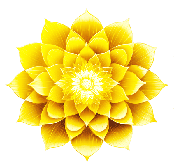 yellow ten petals lotus flower representing the solar plexus chakra