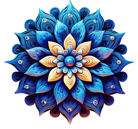 indigo two petals lotus flower representing the third eye chakra