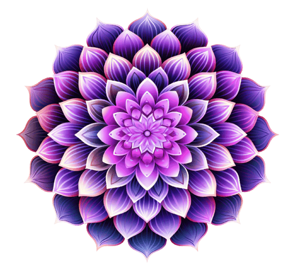Thousand petaled violet lotus flower symbolizing the crown chakra