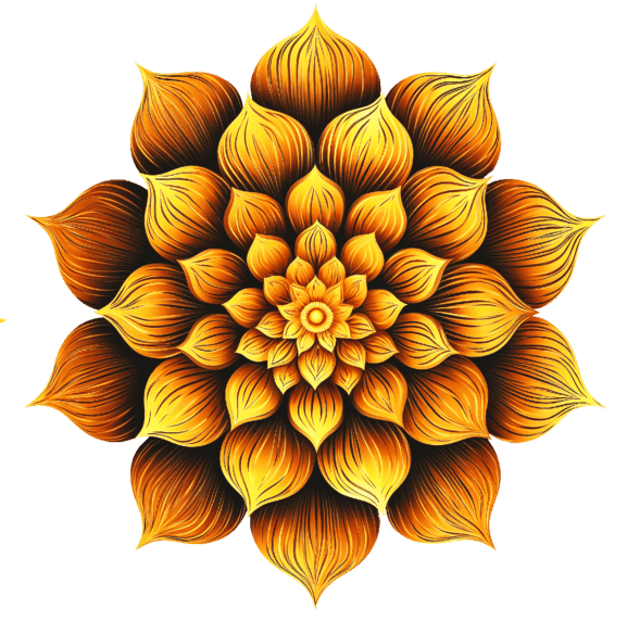 Six petaled orange lotus flower symbolizing the sacral chakra